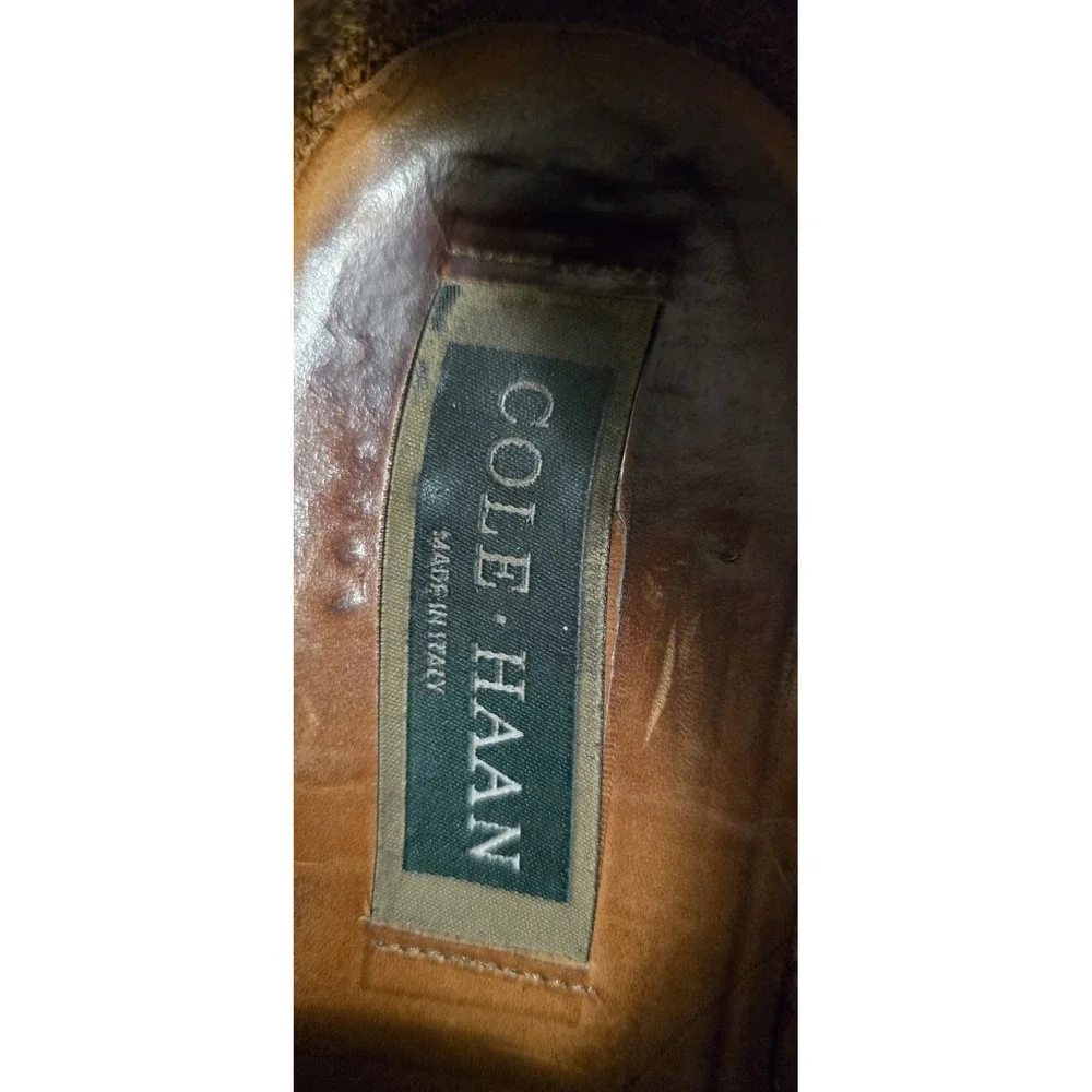 COLE HAAN Mens Shoes Oxford Cap Toe Classic Brown Leather Made in Italy Size 8 M